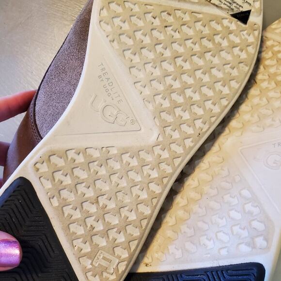 UGG Australia Treadlite Mens Lace Up Boat Shoes Tan Brown Leather Men's Size 9 - Picture 7 of 10